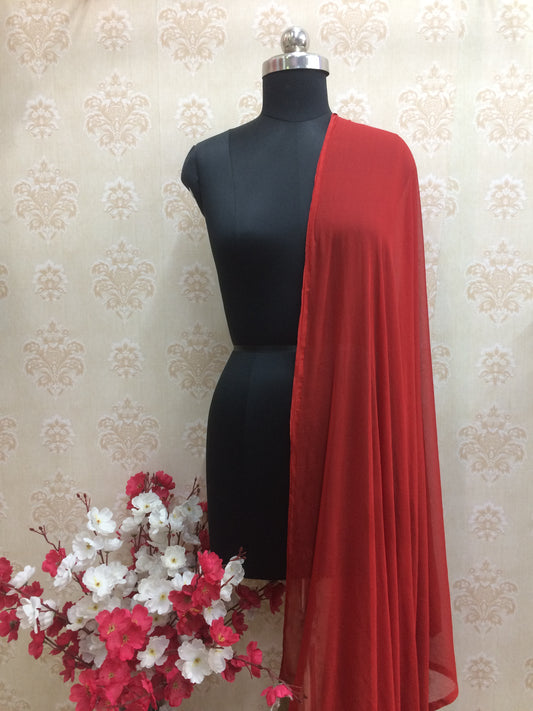 Wine Red Blend Dupatta with Golden Zari