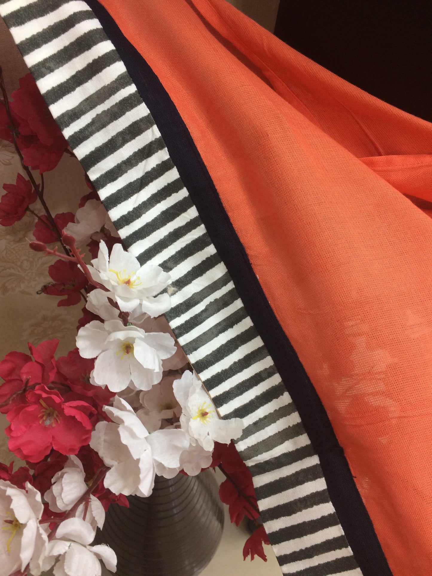 Tangy Orange Viscose Rayon Stole
