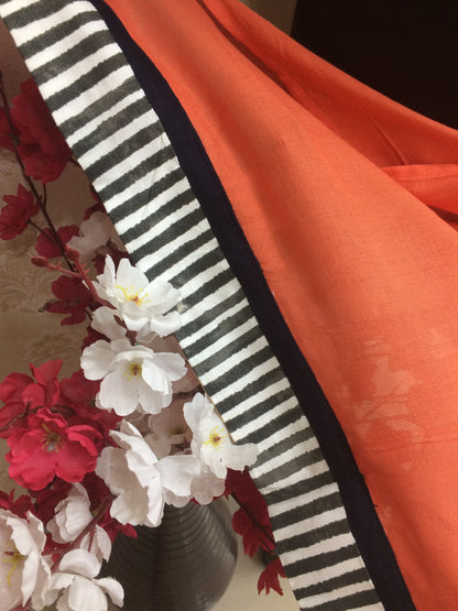 Tangy Orange Viscose Rayon Stole