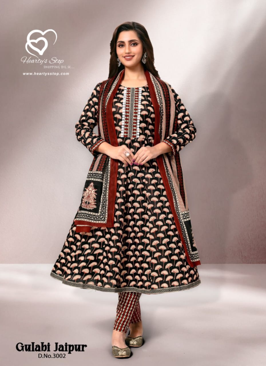 Deeptex anarkali set black and brown