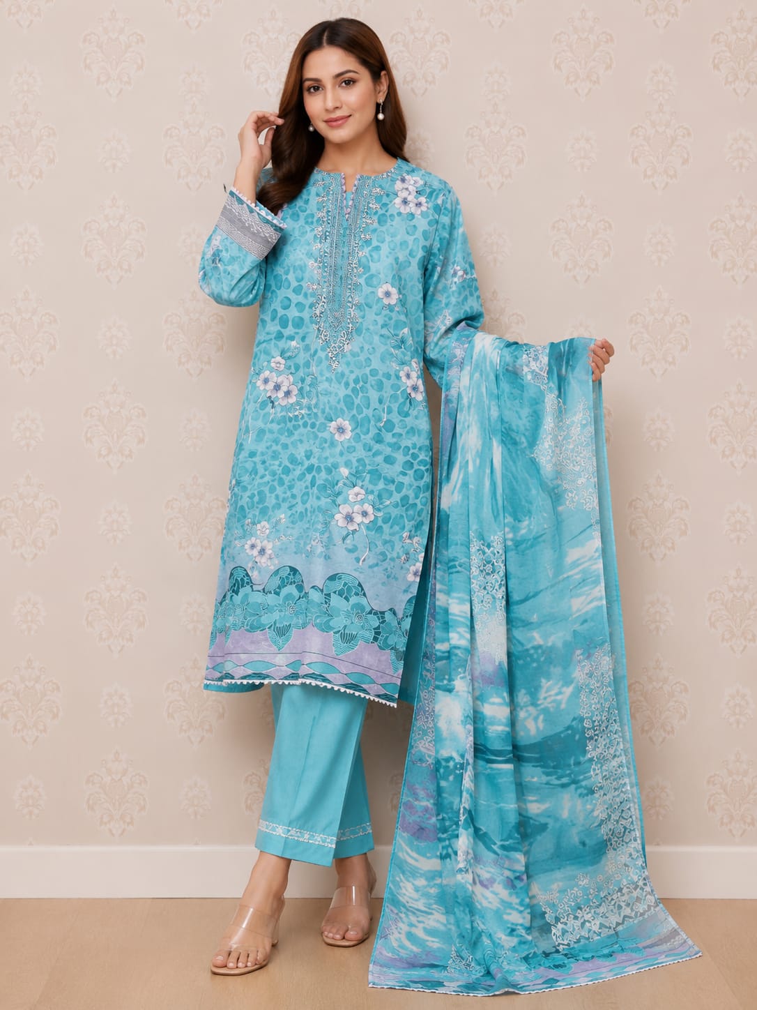 Fariha Pakistani style 3-Piece Suit