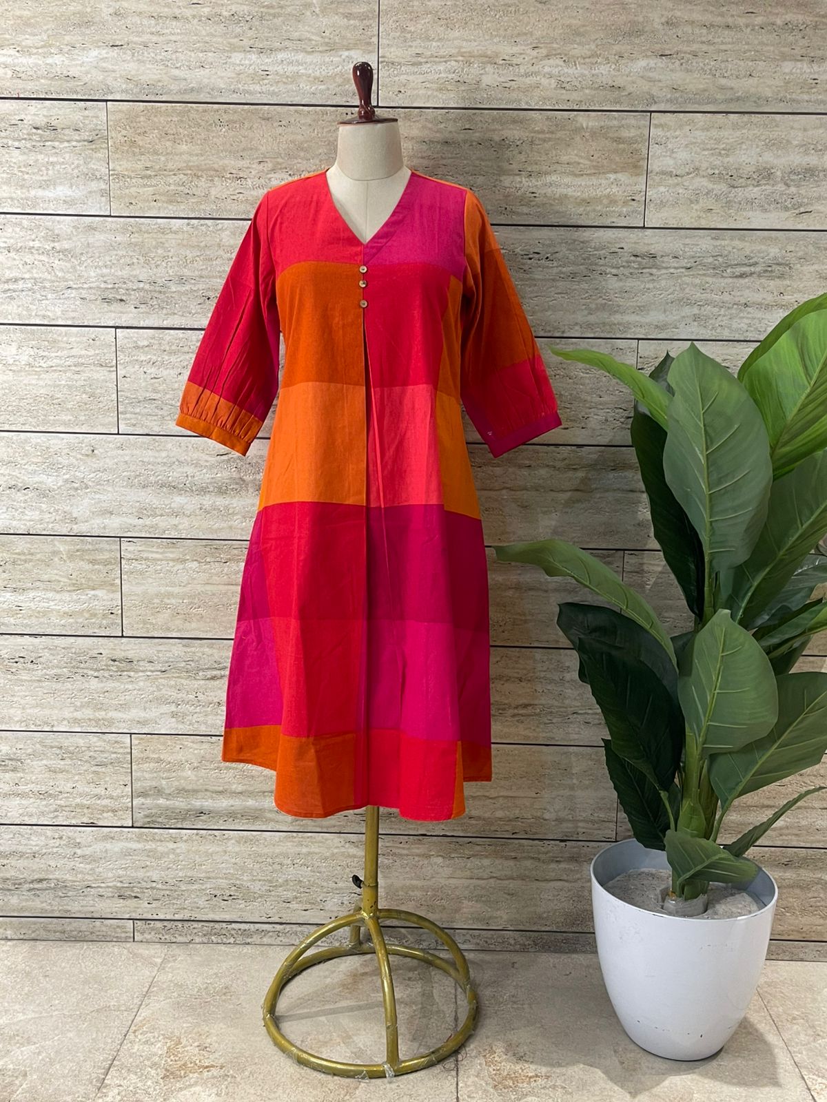 Cotton flex A-line single kurti