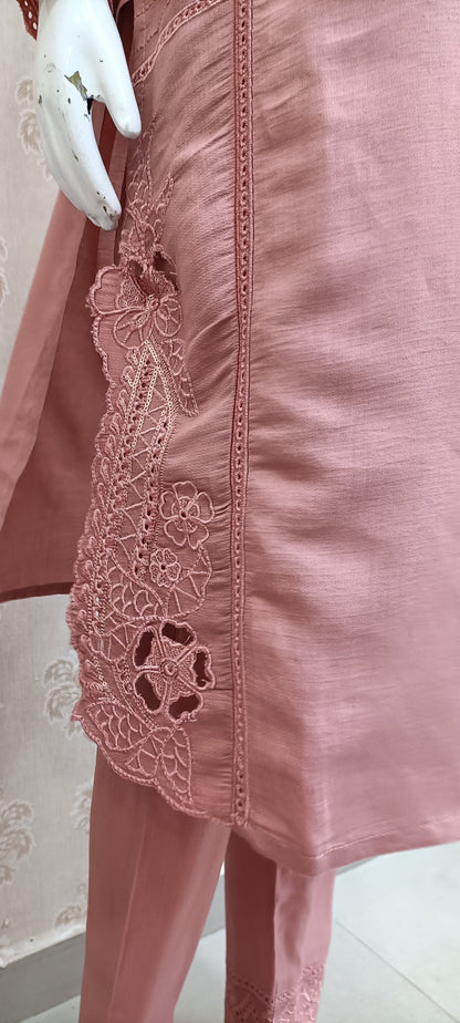 Elegant Embroidered 3-Piece Suit (Readymade)