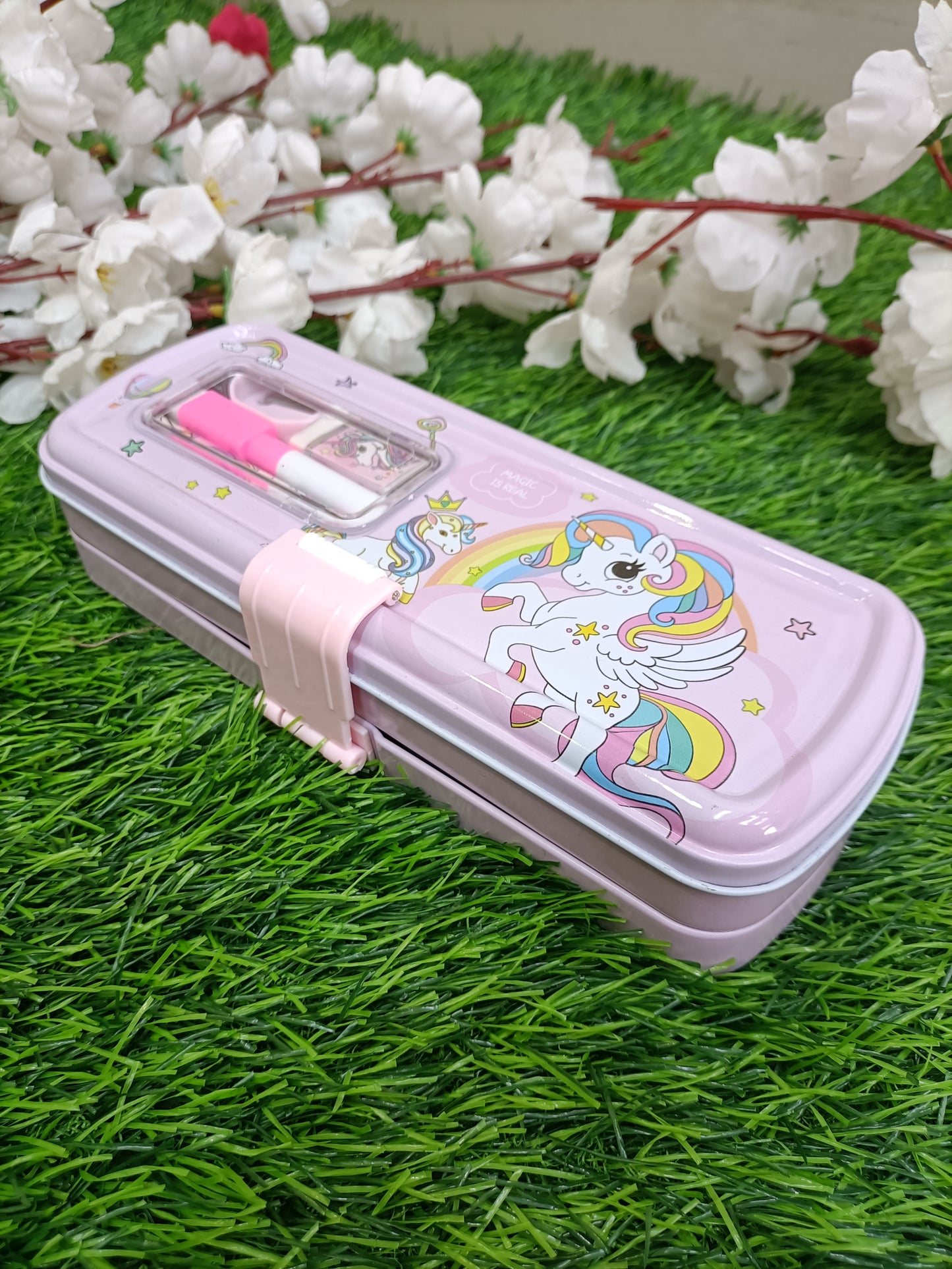 Kids' Multi-Functional Pencil Case with Built-in Sharpener & Dual Compartments