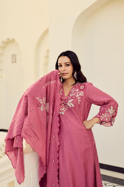 Mariya Embroidered Chanderi Silk Suit Set