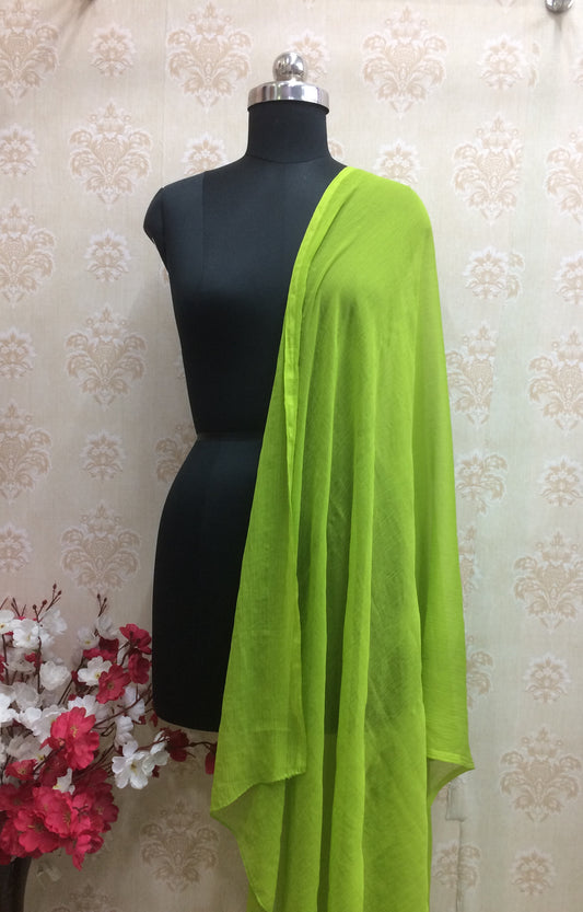 Vibrant Neon Green Chiffon Dupatta