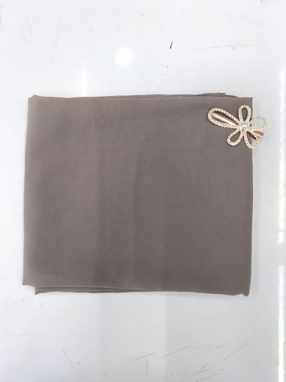 Premium Grey Chiffon Hijab