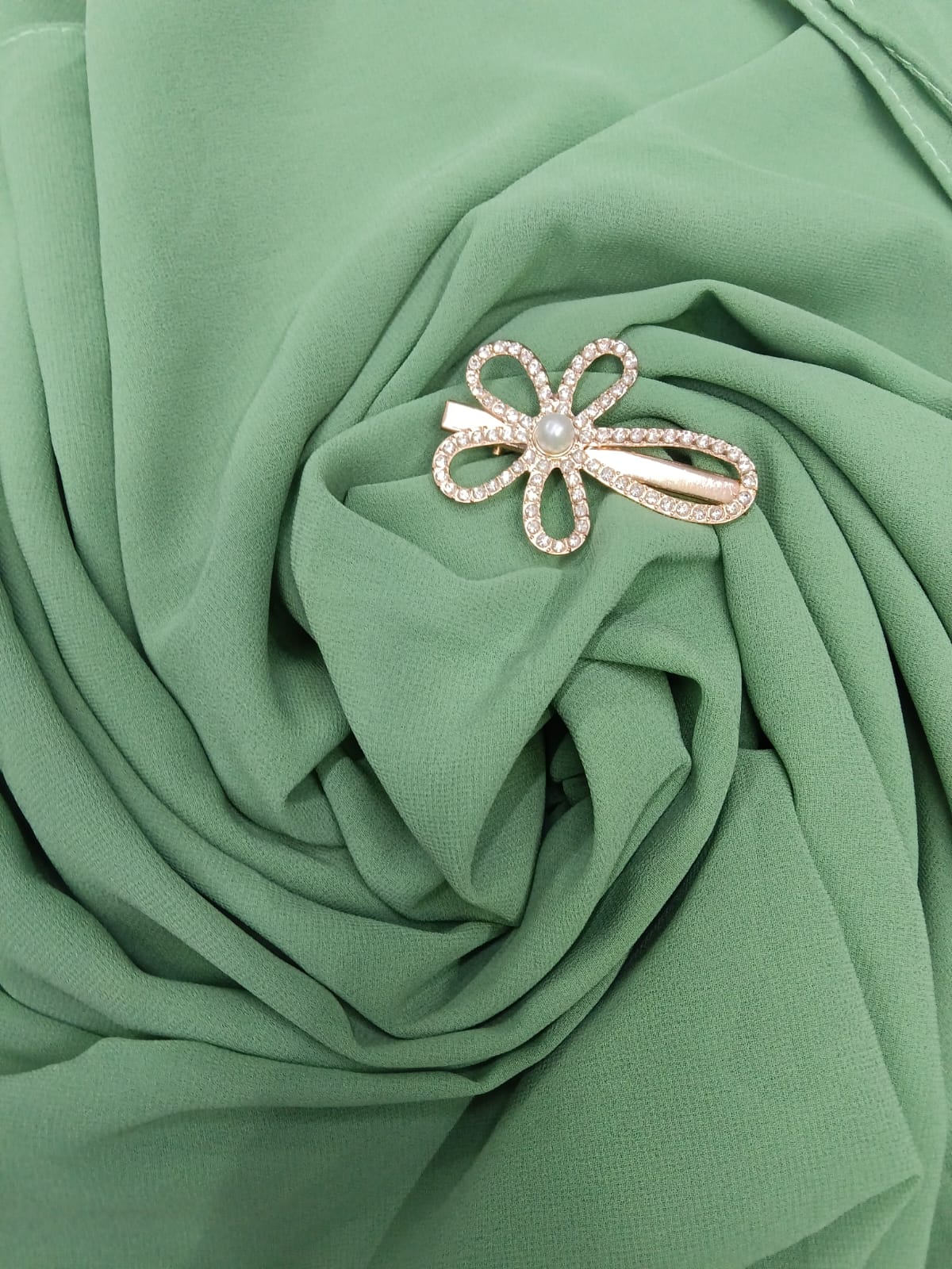 Premium  Dusty Mint Chiffon Hijab
