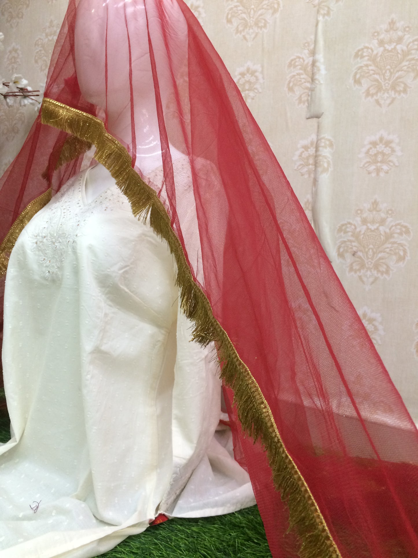 Bridal Maroon Dupatta