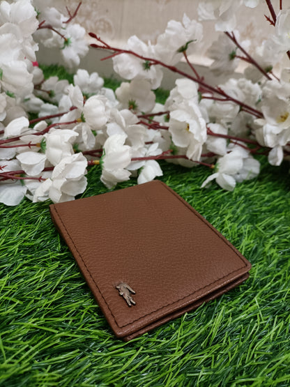 Men’s Classic Slim Bifold Wallet – Premium Faux Leather with Metallic Emblem