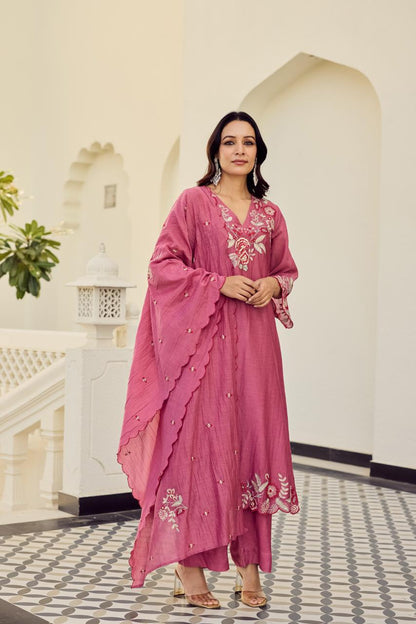 Mariya Embroidered Chanderi Silk Suit Set