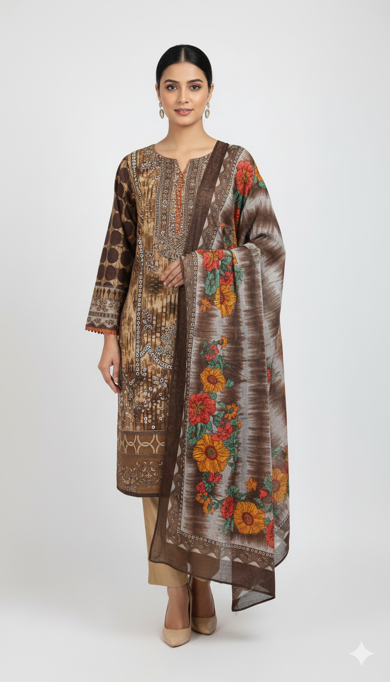 Pakistani dresses beige brown