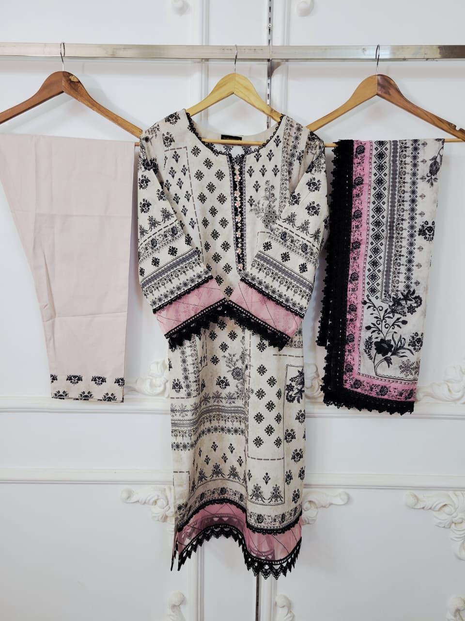 White and black Mausummery lawn vol-01 2026