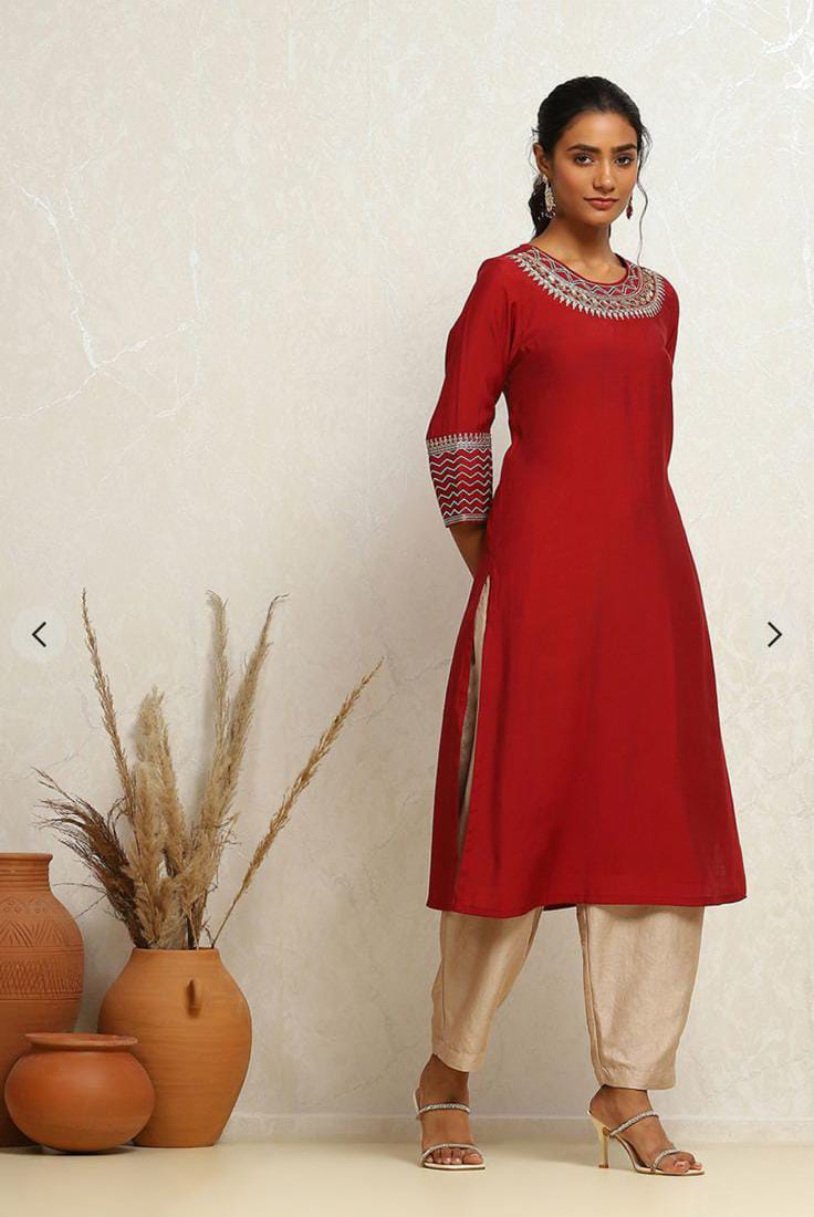 Biba Embroidered straight Kurti