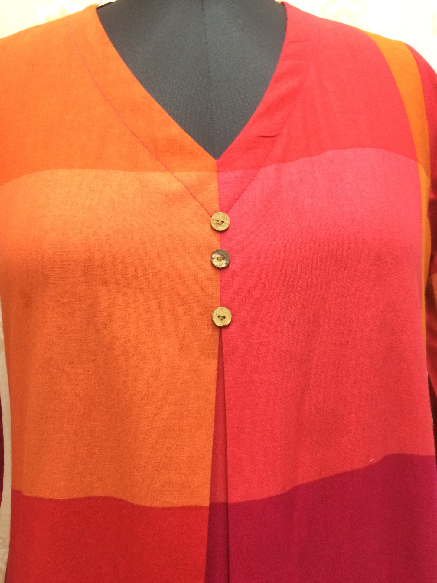 Vibrant Color Block cotton  Kurta Tunic Top