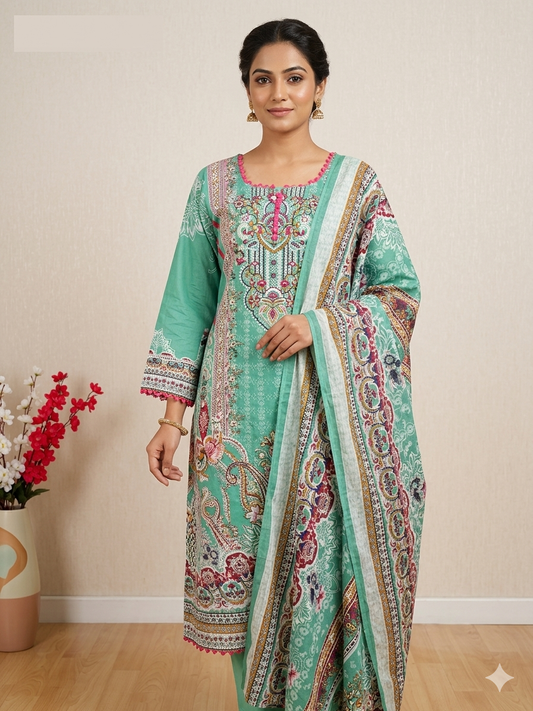 Arin Sea Green Pakistani Suit – 3 Piece