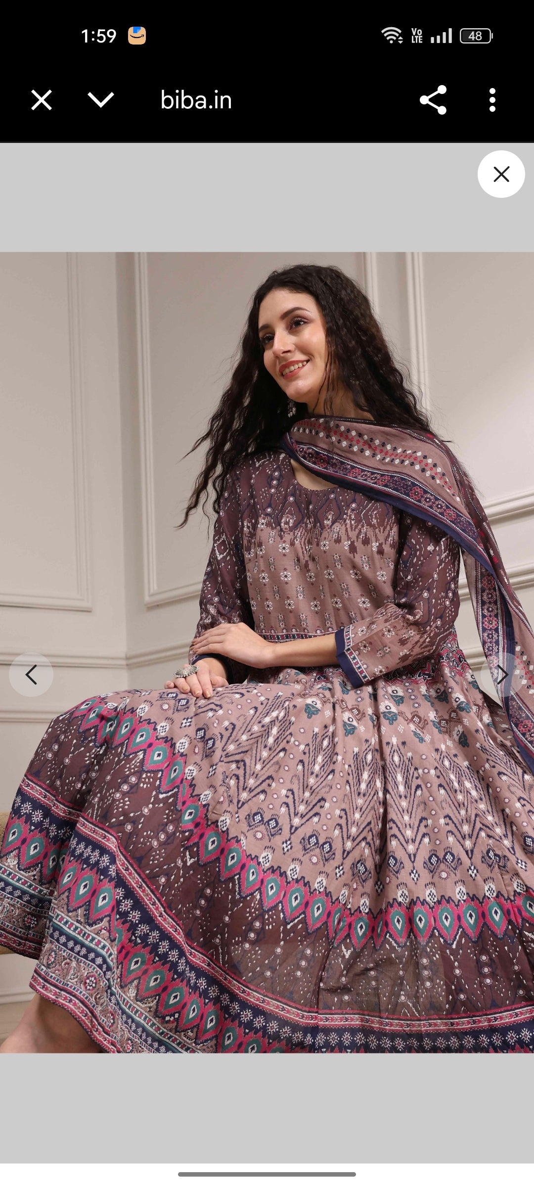 Akira Biba brown anarkali dress