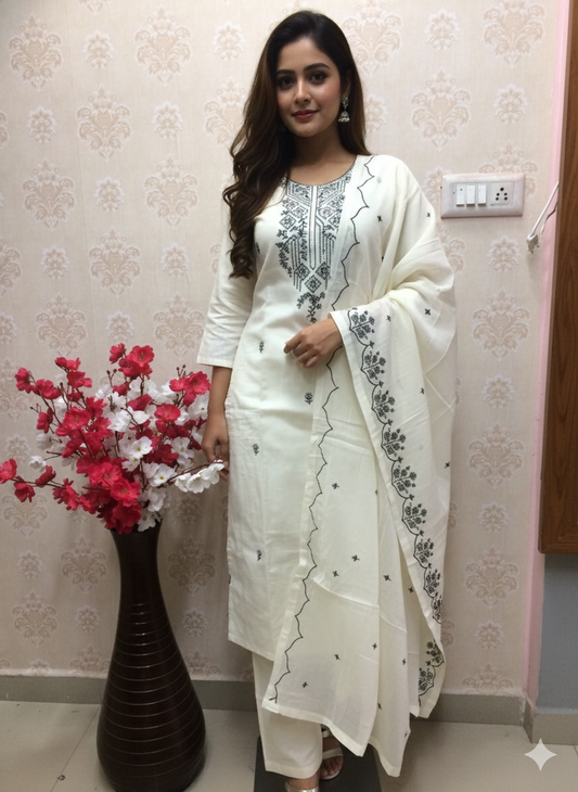 White -Blk cotton dress