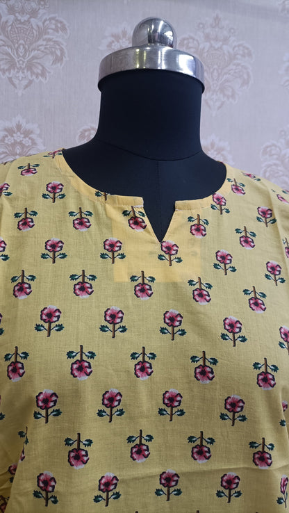 Sunshine Yellow Hand Block Print Tunic