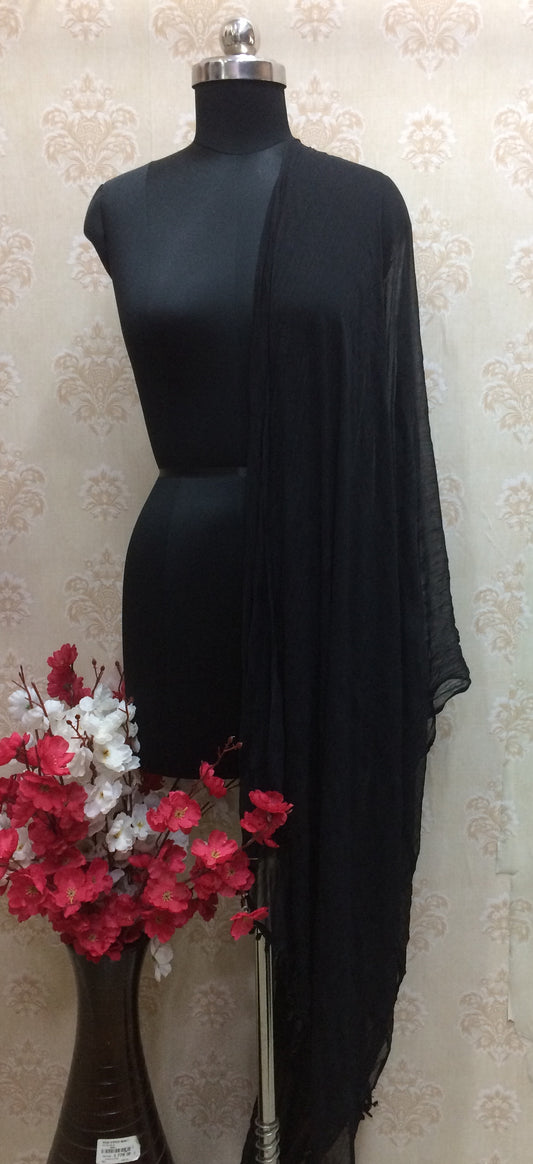 Chiffon plain black dupatta