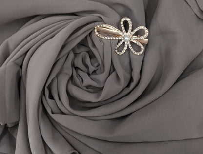 Premium Grey Chiffon Hijab