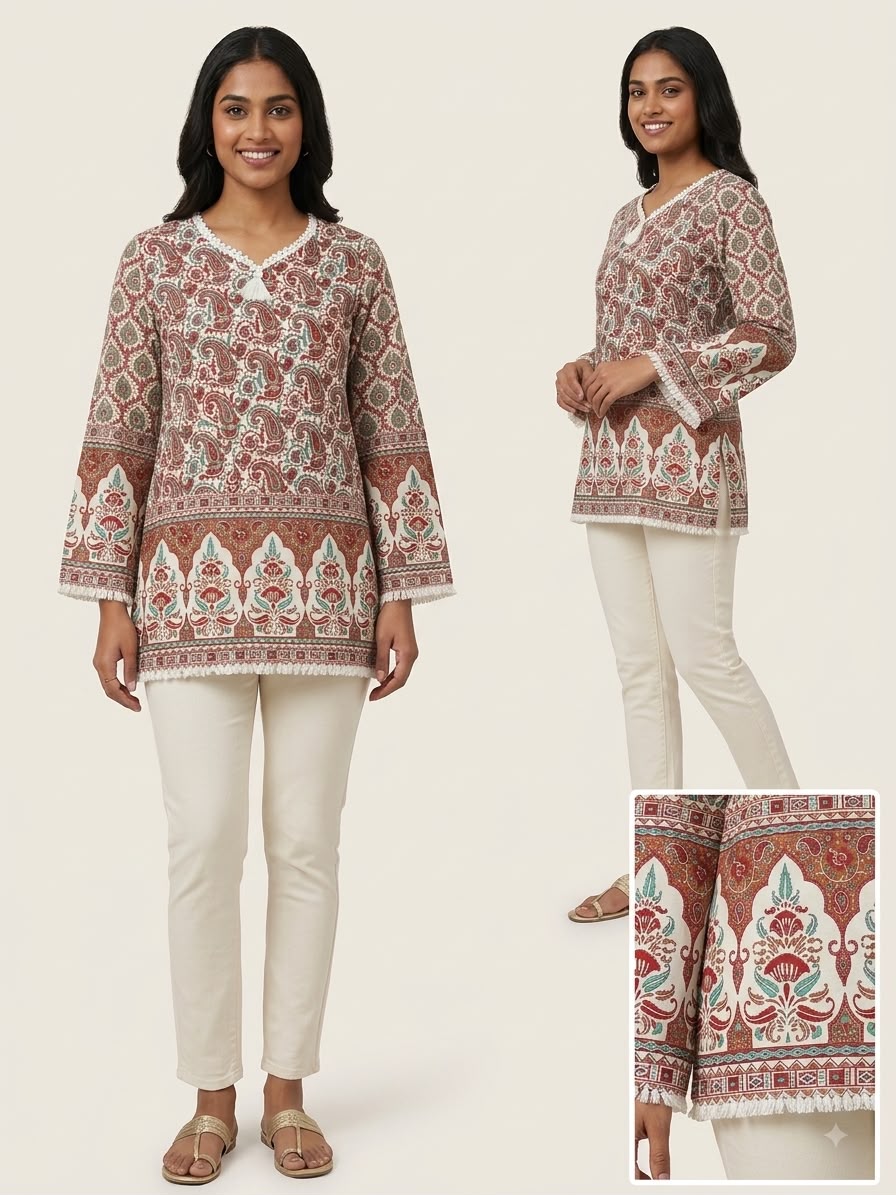 Trending Cotton Red and Kurti