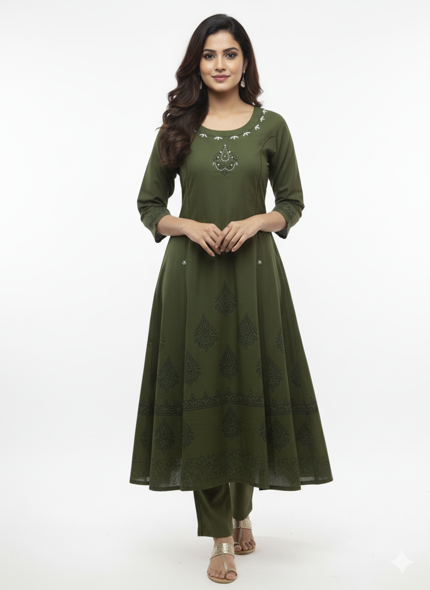 olive green 2 pcs set