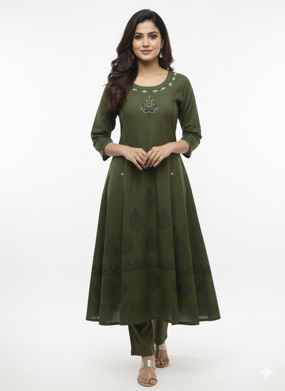 olive green 2 pcs set