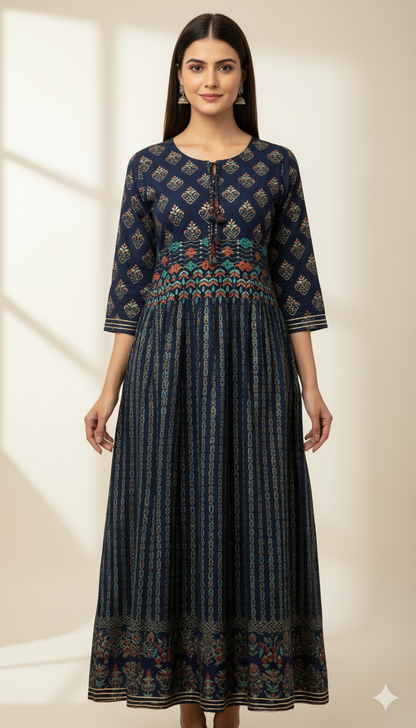 Printed Rayon Foil Print Kurta