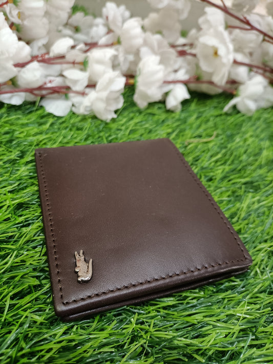 Men’s Classic Slim Bifold Wallet – Premium Faux Leather with Metallic Emblem