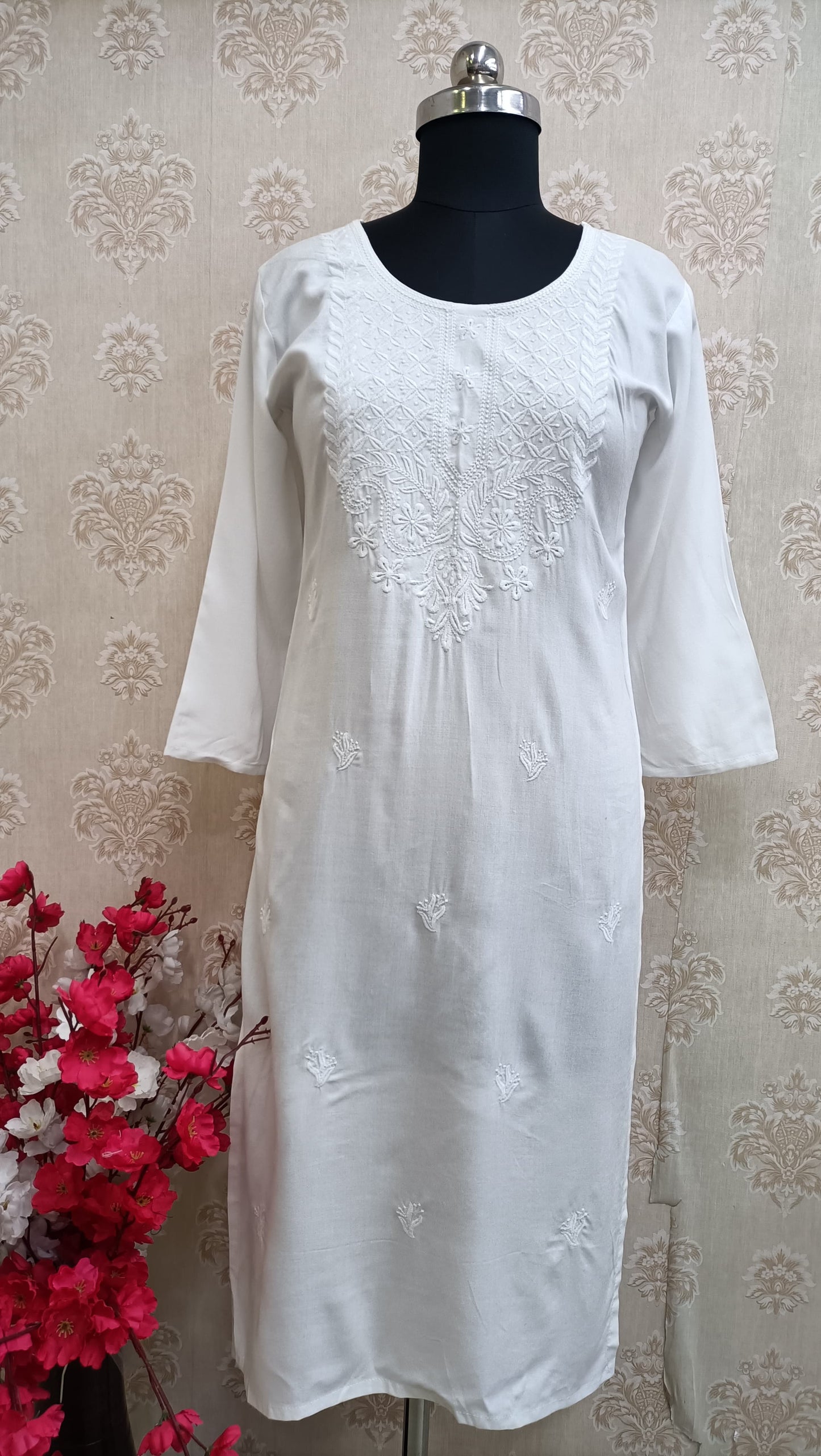 White Chikankari kurti