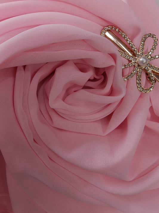 Premium Baby Pink Chiffon Hijab