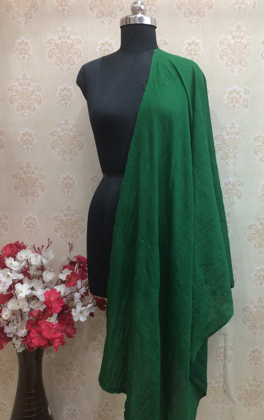 Green plain cotton dupatta