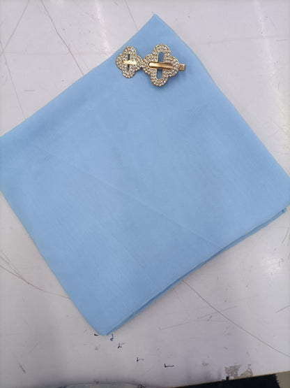 Premium Ice Blue Chiffon Hijab