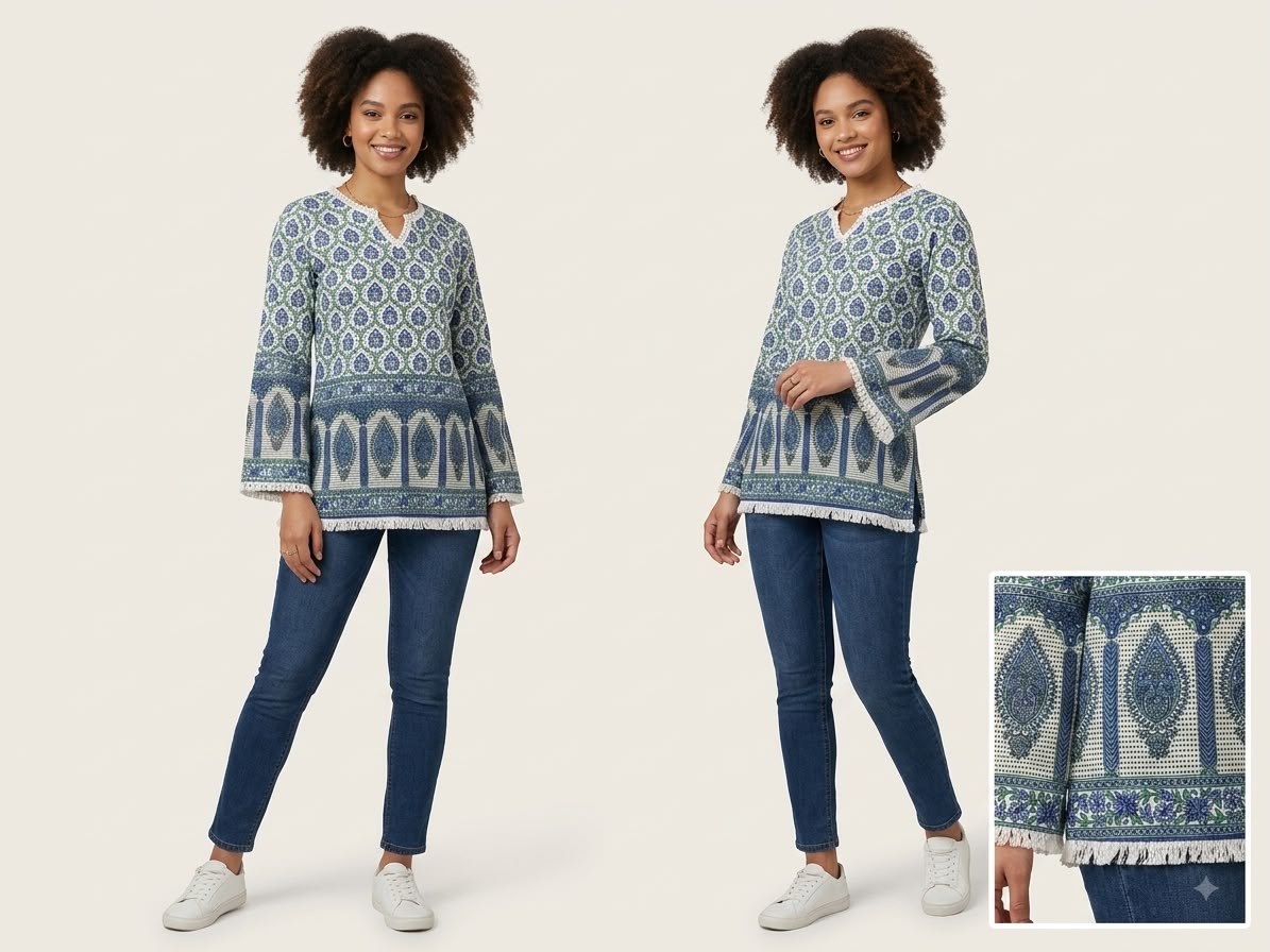 Trending Cotton Blue Kurti