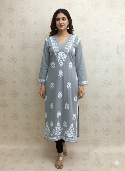 Lucknowi rayon gray