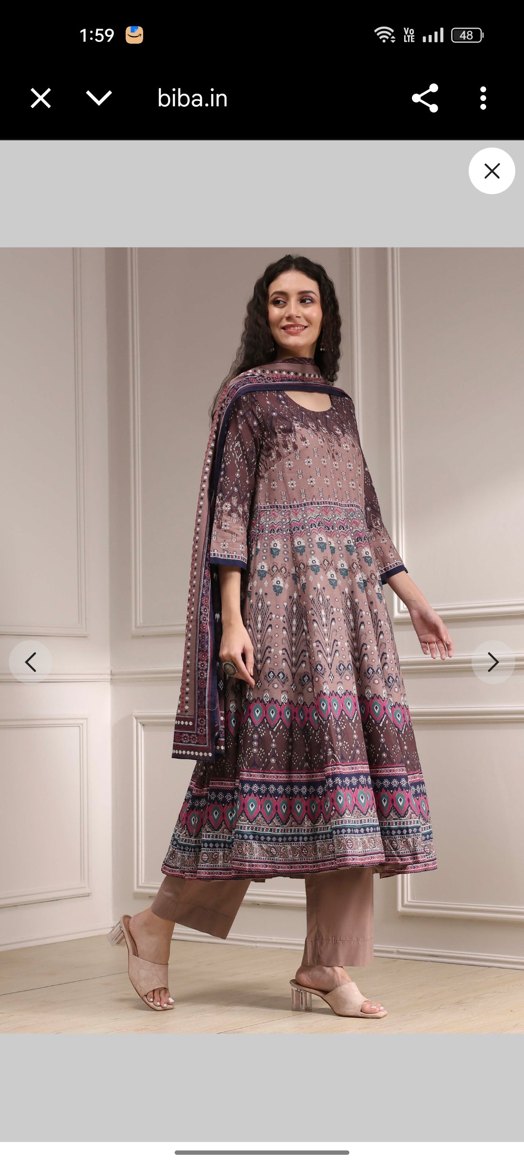 Akira Biba brown anarkali dress