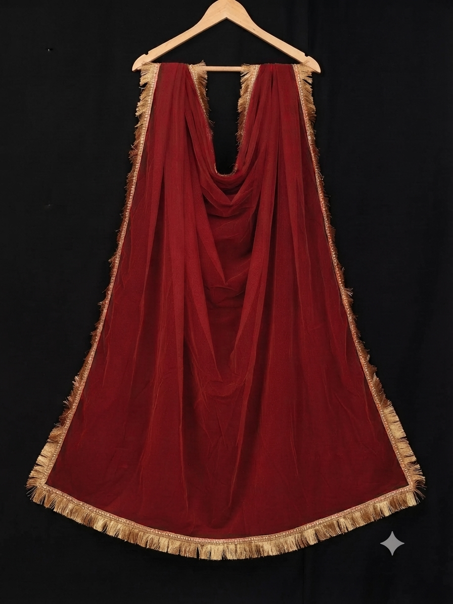 Bridal Maroon Dupatta