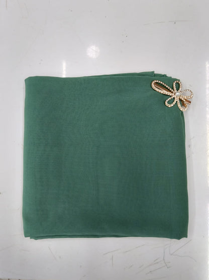 Premium Pine Green Chiffon Hijab