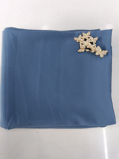 Premium Vintage Denim Chiffon Hijab