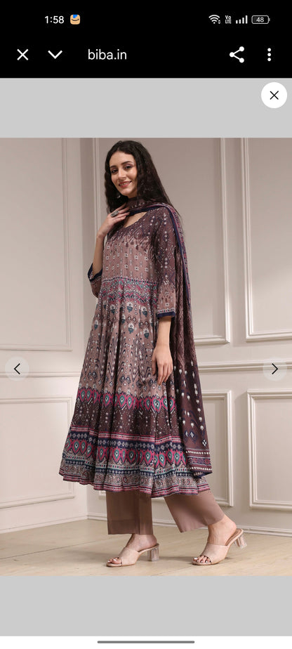 Akira Biba brown anarkali dress