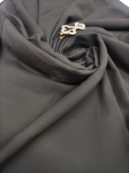 Premium Dusty Grey Chiffon Hijab