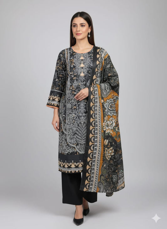 Pakistani dress black and cream