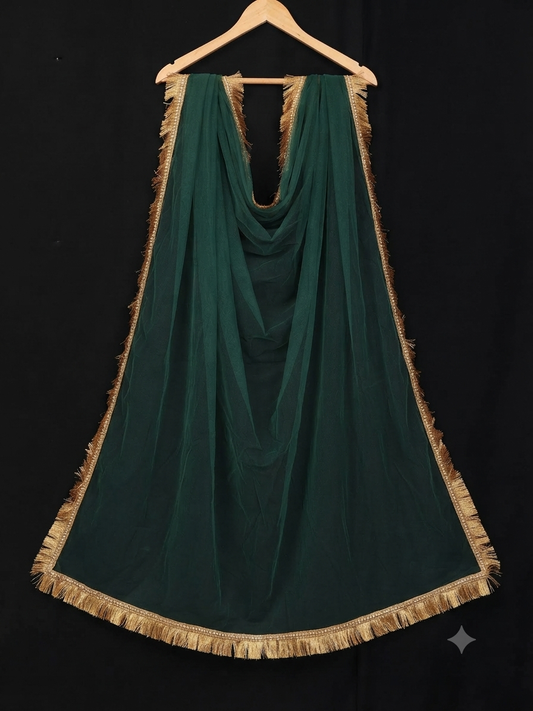 Dark Green Mehndi function Dupatta