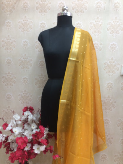 Vibrant Red Sequin Border Dupatta