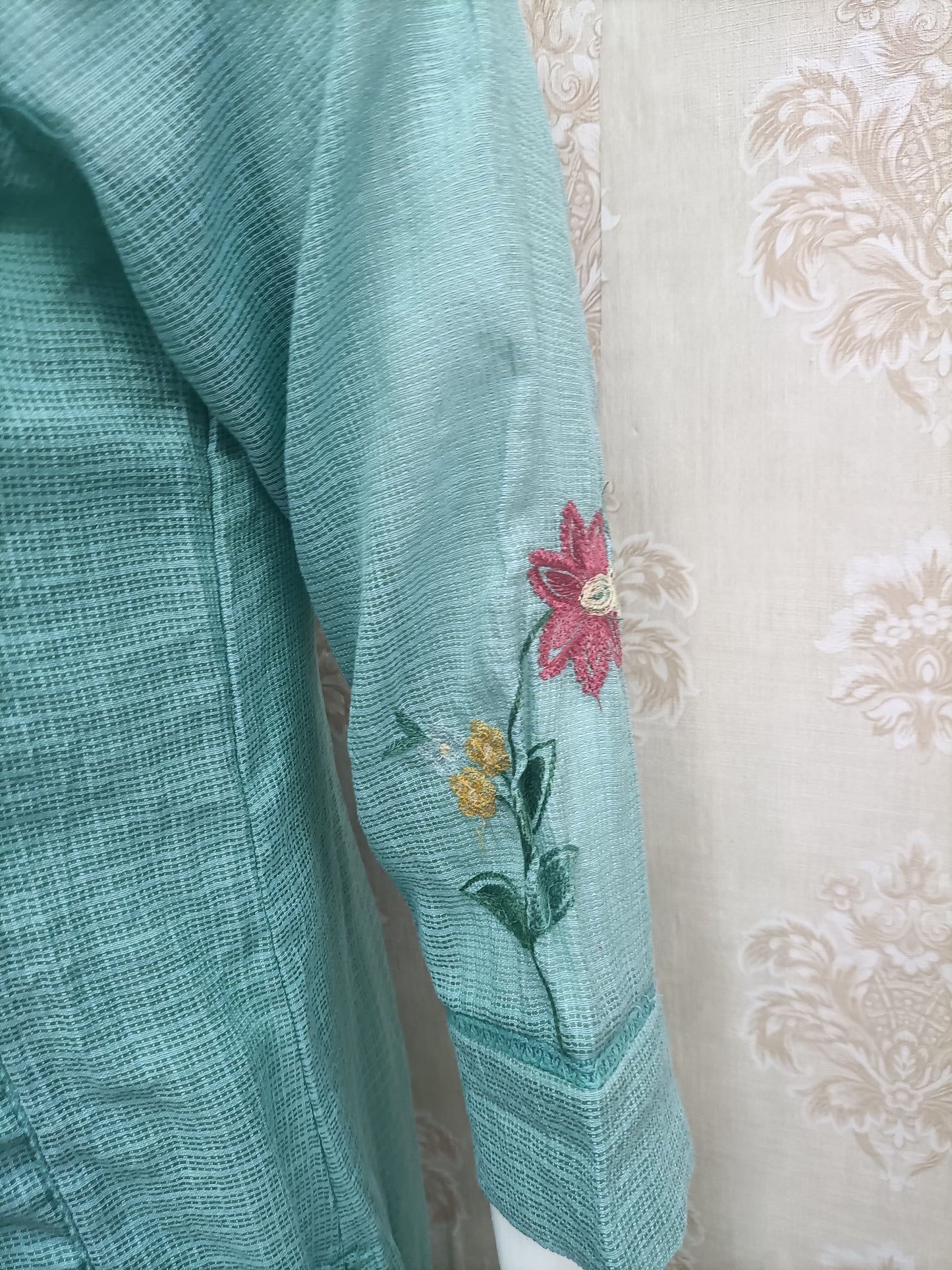 Mint Green Floral Kurta Set with Dupatta | Women's Ethnic Wear