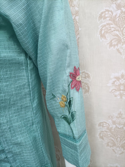 Mint Green Floral Kurta Set with Dupatta | Women's Ethnic Wear