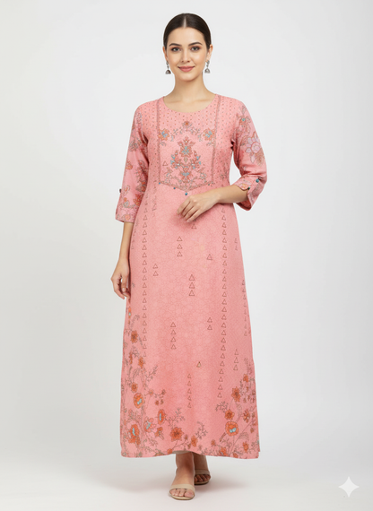 Rangriti - Light Pink And Black Work