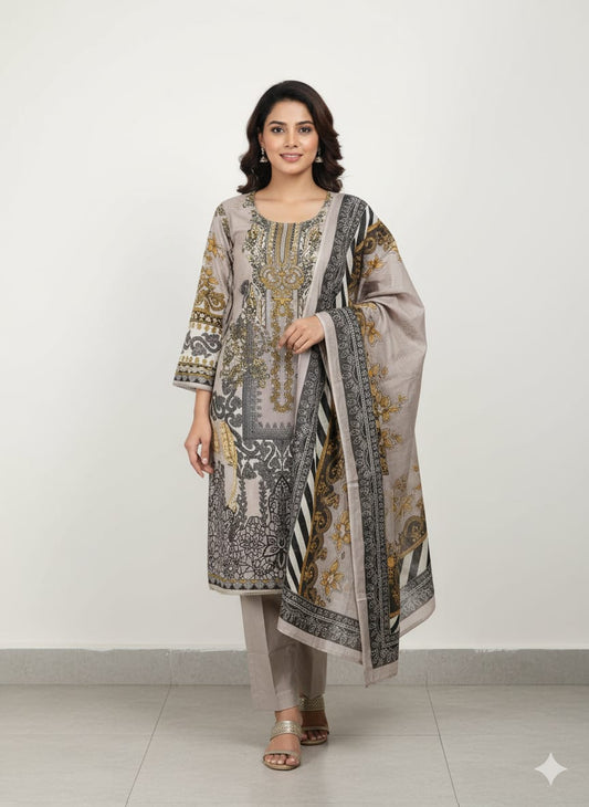 Pakistani dress beige color