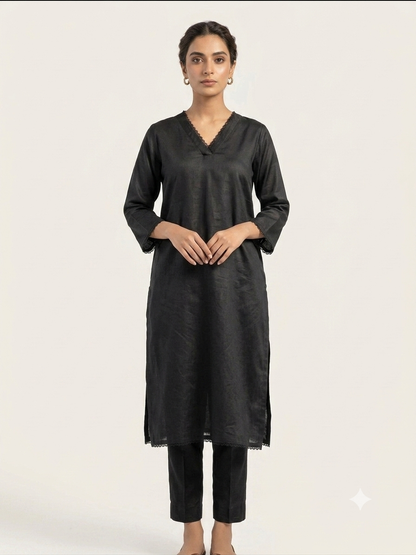 Zeba black pakistani style kurta